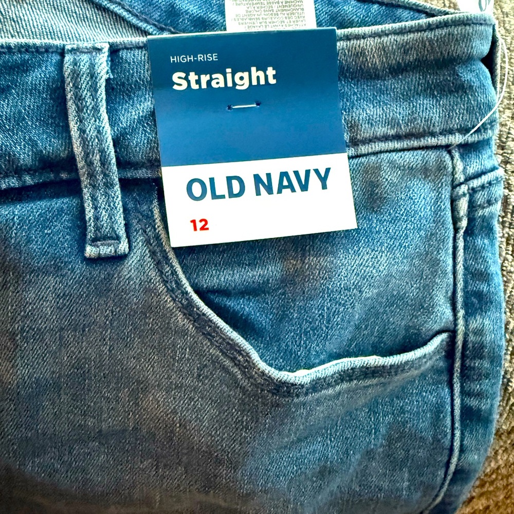 High rise straight jeans